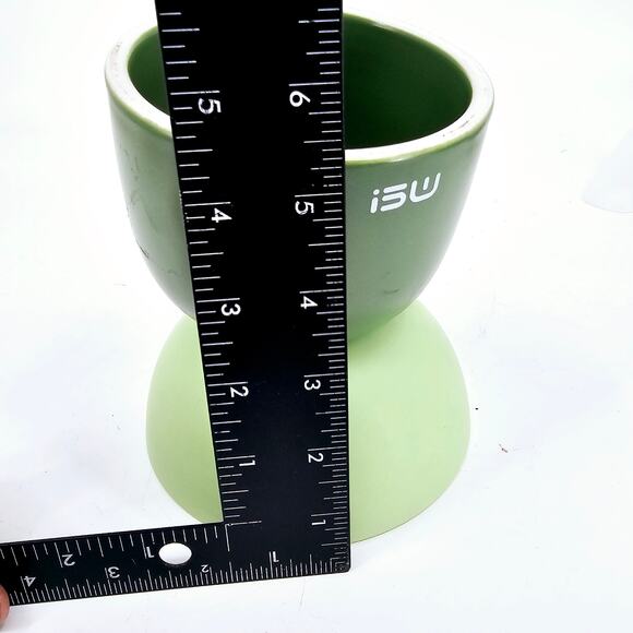 MS!MAKE SURE Elevated Cat Food Bowl Protecting Spine Green Ceramic - Picture 8 of 10